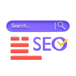 parpel colour web browser search bar and seo symble - White Label Website Local SEO